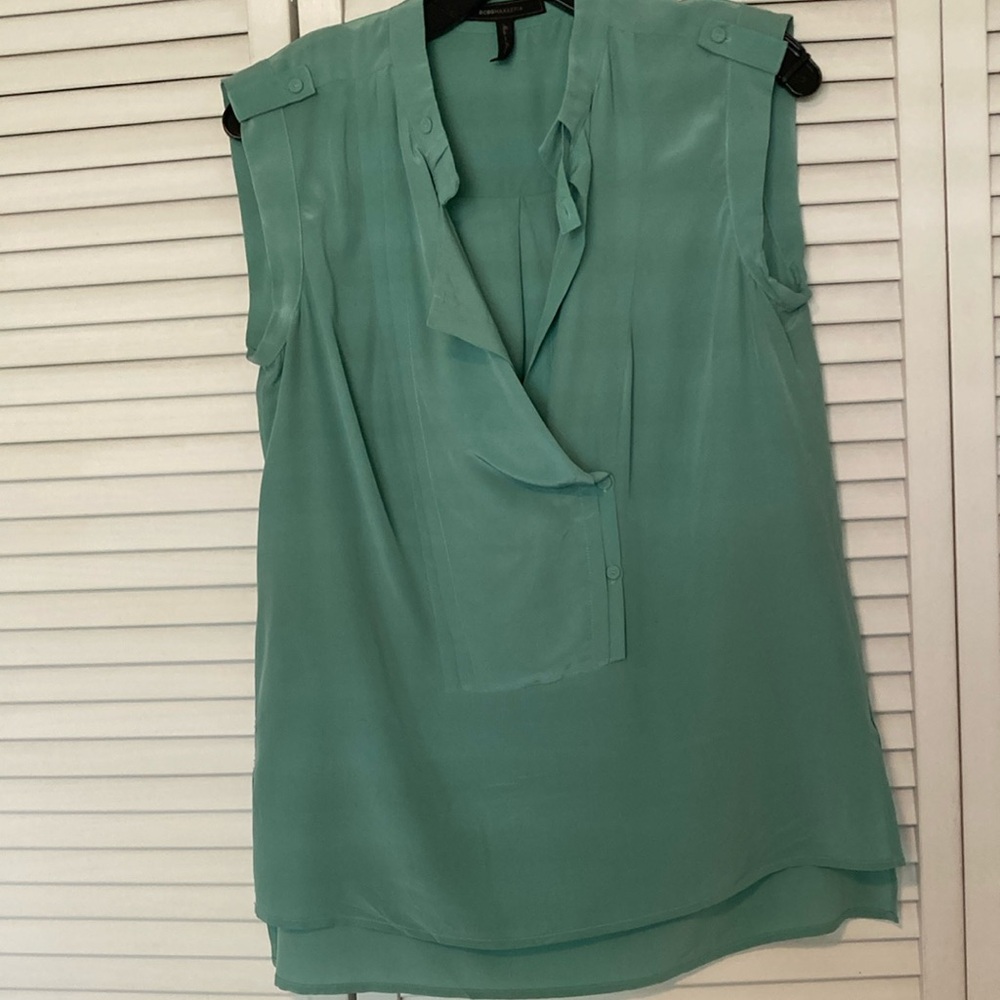 BCBGMaxAzria Kori Aqua Sleeveless Top